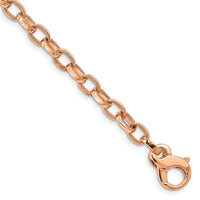 Thumbnail for 14k Rose Gold 5.0mm Fancy Link w/ Ridged Edges Bracelet