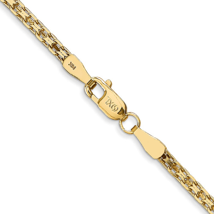 14k 1.8mm Lightweight Flat Bismark Chain