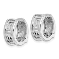 Thumbnail for 14k White Gold Cut-Out Greek Key Design Earrings