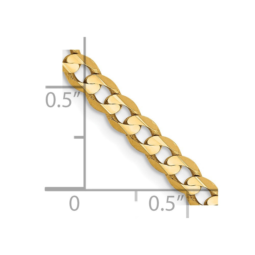 14k 3.8mm Open Concave Curb Chain