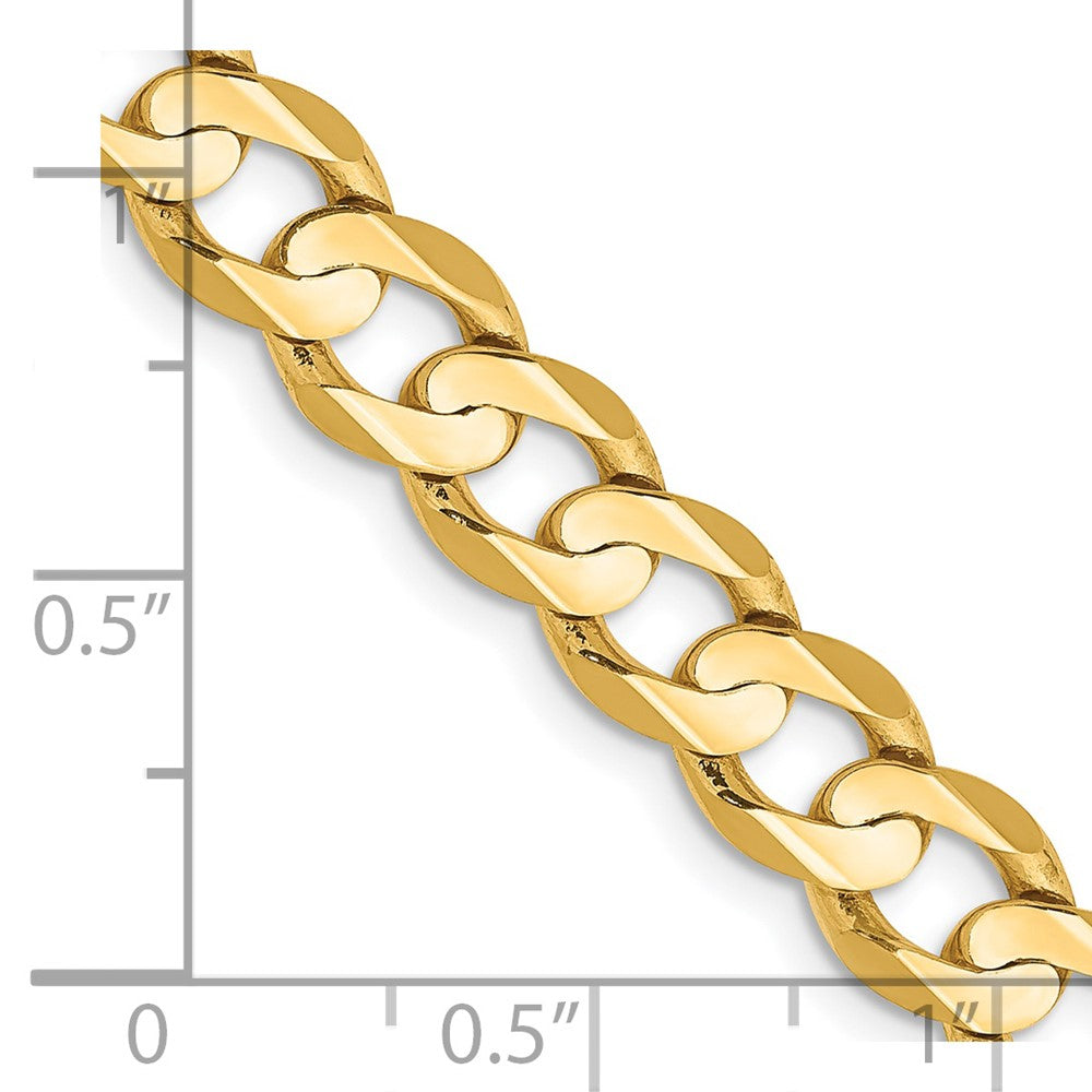 14k 6.75mm Open Concave Curb Chain