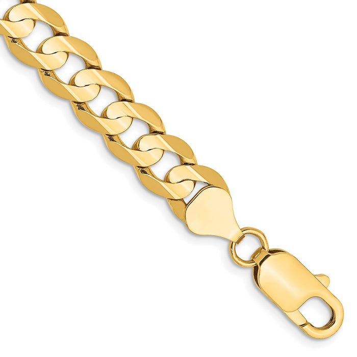 14k 7.5mm Open Concave Curb Chain