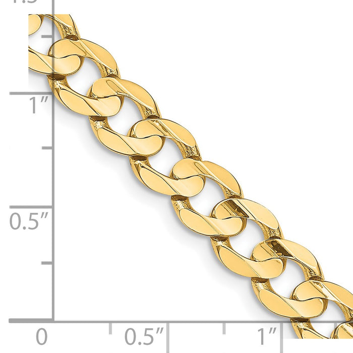 14k 8.5mm Open Concave Curb Chain