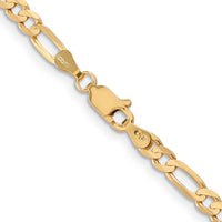 Thumbnail for 14k 4mm Concave Open Figaro Chain