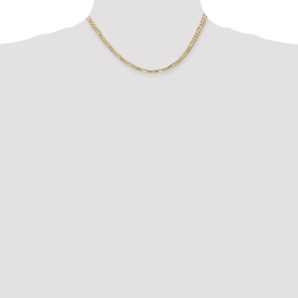 14k 4mm Concave Open Figaro Chain