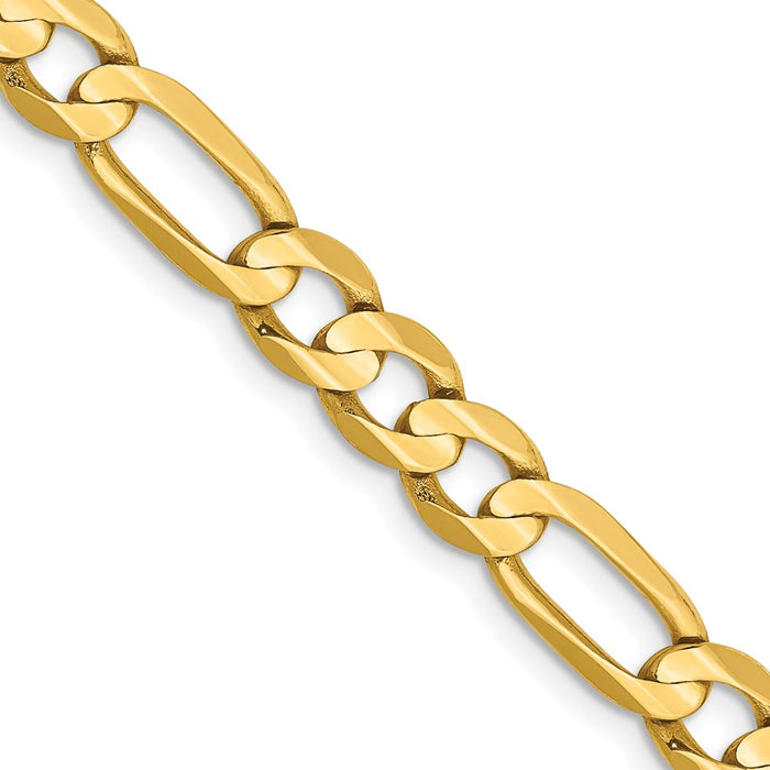 14k 6mm Concave Open Figaro Chain
