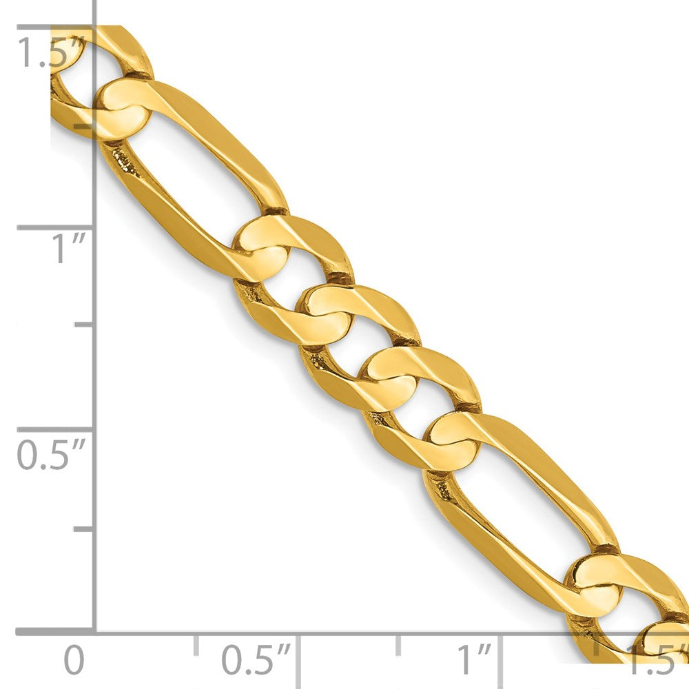 14k 6.75mm Concave Open Figaro Chain