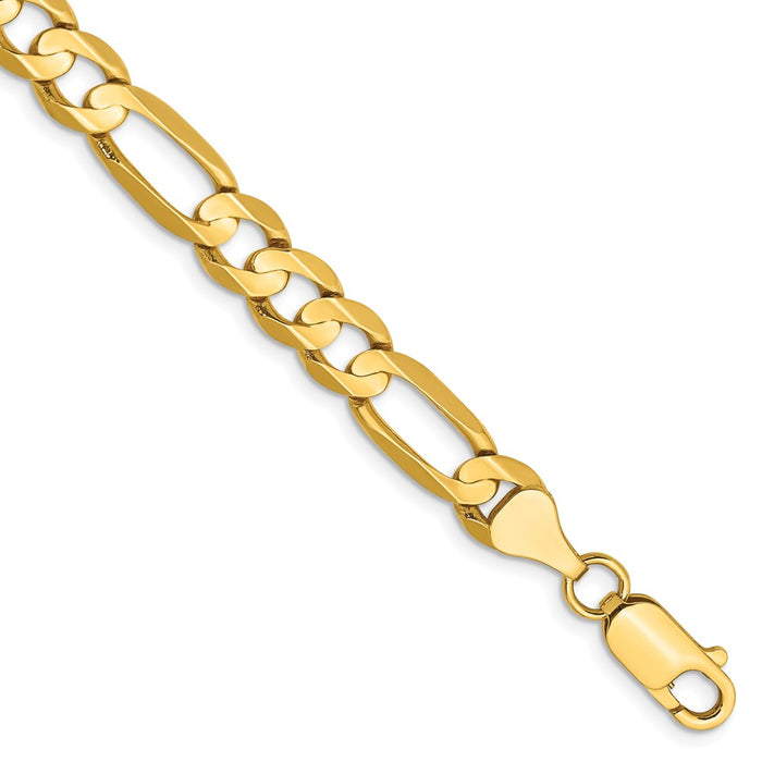 14k 6.75mm Concave Open Figaro Chain
