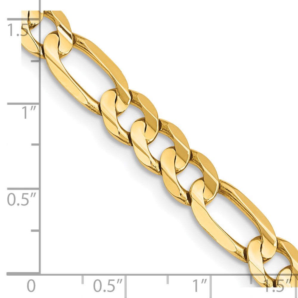 14k 7.5mm Concave Open Figaro Chain