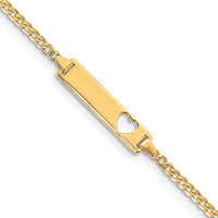 Thumbnail for 14k Cut-out Heart Curb Link ID Bracelet