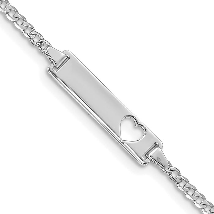 14k Cut-out Heart Curb Link ID Bracelet