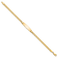 Thumbnail for 14K Soft Diamond Shape Curb Link ID Bracelet