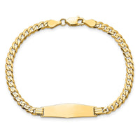 Thumbnail for 14K Soft Diamond Shape Curb Link ID Bracelet