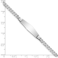Thumbnail for 14k WG Soft Diamond Shape Flat Curb Link ID Bracelet