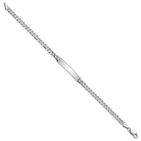 Thumbnail for 14k WG Soft Diamond Shape Flat Curb Link ID Bracelet
