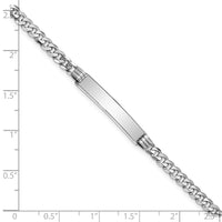 Thumbnail for 14k WG Soft Diamond Shape Flat Curb Link ID Bracelet