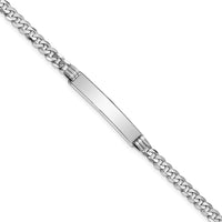 Thumbnail for 14k WG Soft Diamond Shape Flat Curb Link ID Bracelet