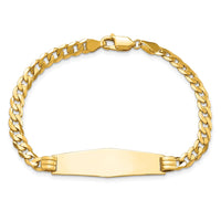 Thumbnail for 14K Curb Link Soft Diamond Shape ID Bracelet