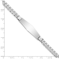 Thumbnail for 14k WG Flat Curb Link Soft Diamond Shape ID Bracelet