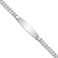 Thumbnail for 14k WG Flat Curb Link Soft Diamond Shape ID Bracelet