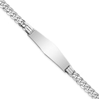 Thumbnail for 14k WG Flat Curb Link Soft Diamond Shape ID Bracelet