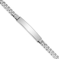 Thumbnail for 14k WG Flat Curb Link Soft Diamond Shape ID Bracelet
