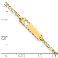 Thumbnail for 14k Cut-out Heart Figaro Link ID Bracelet
