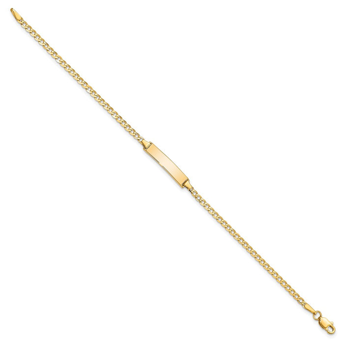 14k Flat Curb Link ID Bracelet