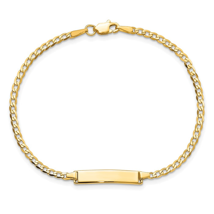 14k Flat Curb Link ID Bracelet