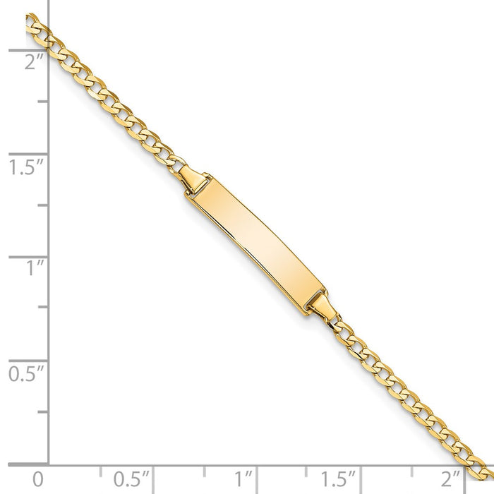 14k Flat Curb Link ID Bracelet