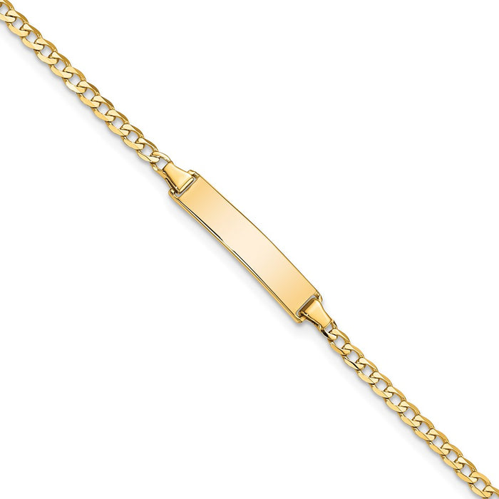 14k Flat Curb Link ID Bracelet