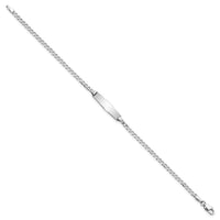 Thumbnail for 14k WG Soft Diamond Shape Flat Curb Link ID Bracelet