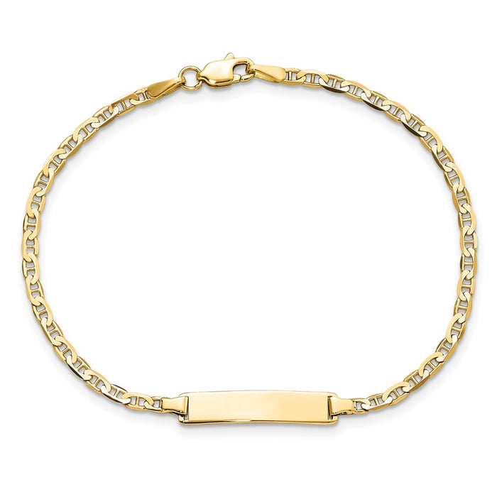 14k Flat Anchor Link ID Bracelet