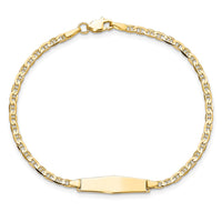 Thumbnail for 14k Soft Diamond Shape Flat Anchor Link ID Bracelet