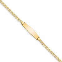 Thumbnail for 14k Soft Diamond Shape Flat Anchor Link ID Bracelet