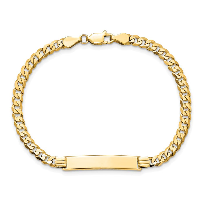 14k Flat Curb Link ID Bracelet