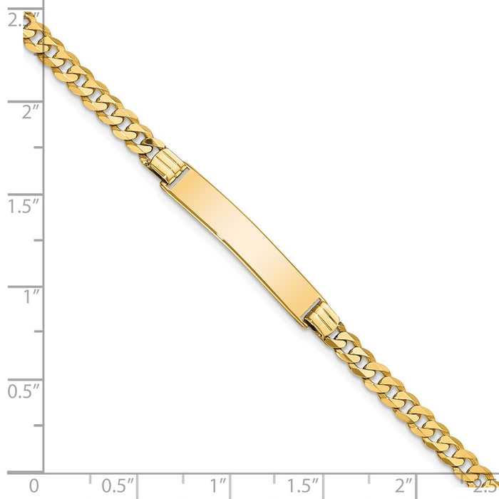 14k Flat Curb Link ID Bracelet