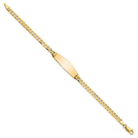 Thumbnail for 14k Soft Diamond Shape Flat Curb Link ID Bracelet