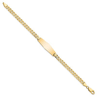 Thumbnail for 14k Soft Diamond Shape Flat Curb Link ID Bracelet