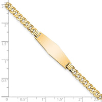 Thumbnail for 14k Soft Diamond Shape Flat Curb Link ID Bracelet