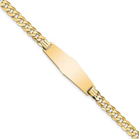 Thumbnail for 14k Soft Diamond Shape Flat Curb Link ID Bracelet