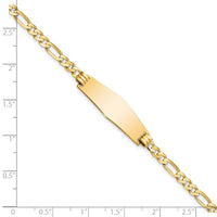 Thumbnail for 14k Soft Diamond Shape Flat Figaro Link ID Bracelet