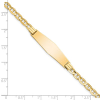 Thumbnail for 14k Anchor Link Soft Diamond Shape ID Bracelet
