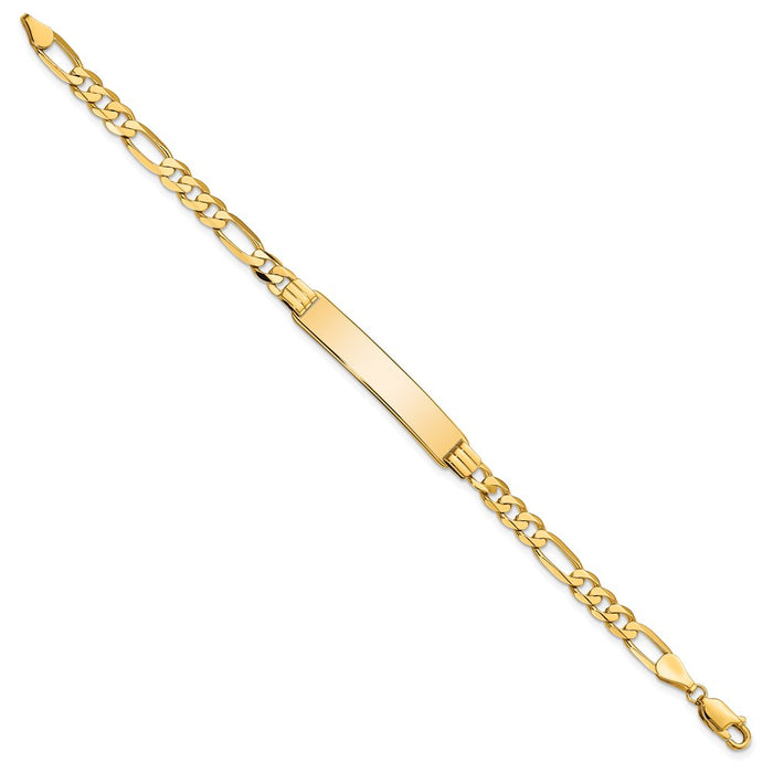 14k Flat Figaro Link ID Bracelet