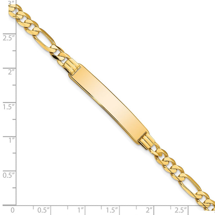 14k Flat Figaro Link ID Bracelet