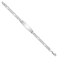 Thumbnail for 14k WG Figaro Link Soft Diamond Shape ID Bracelet