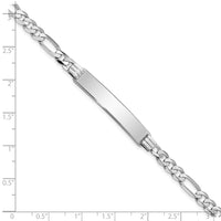 Thumbnail for 14k WG Figaro Link Soft Diamond Shape ID Bracelet