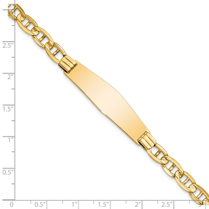 14k Anchor Link Soft Diamond Shape ID Bracelet