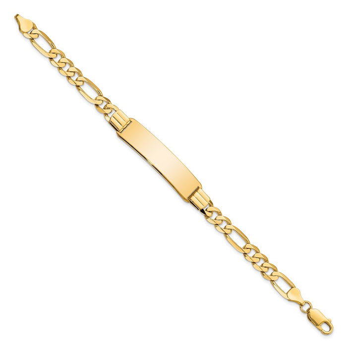 14k Flat Figaro Link ID Bracelet