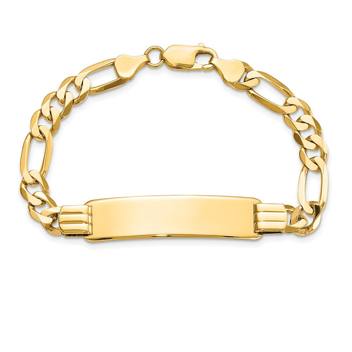 14k Flat Figaro Link ID Bracelet